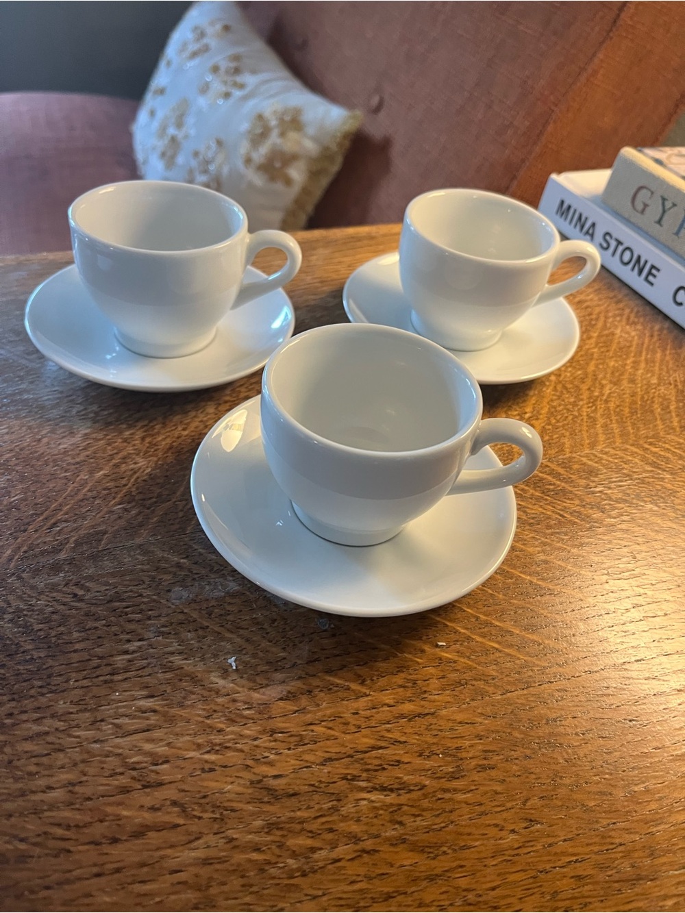 Set of 3 Cordon Bleu BIA Footed Espresso Cups & Saucers